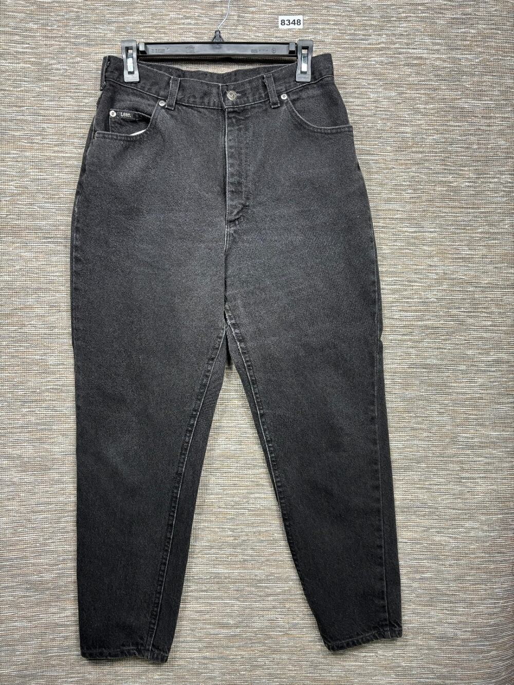 Lee Relaxed Fit Jeans Womens Size 14 Petite Black Straight Leg High Rise Casual
